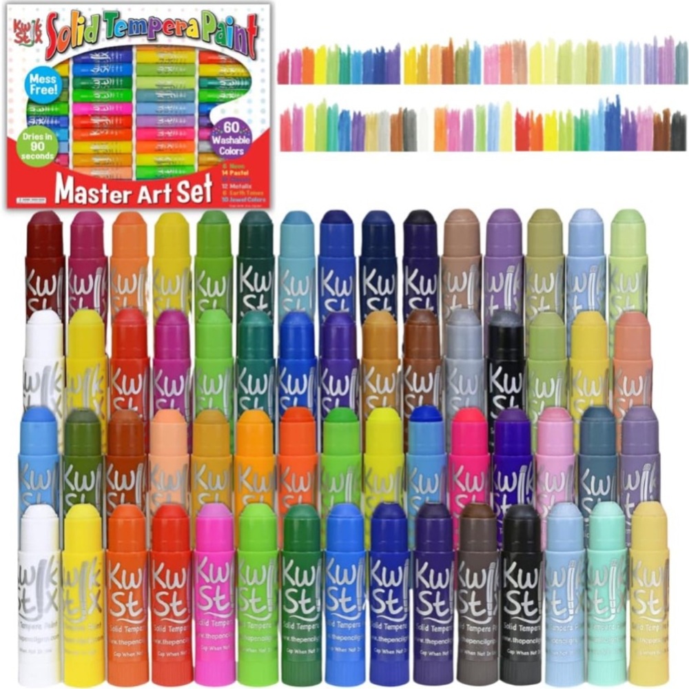 NWT Kwik Stix Solid Tempera Paint Sticks - Master Art Set 60 Washable Colors - Picture 2 of 9